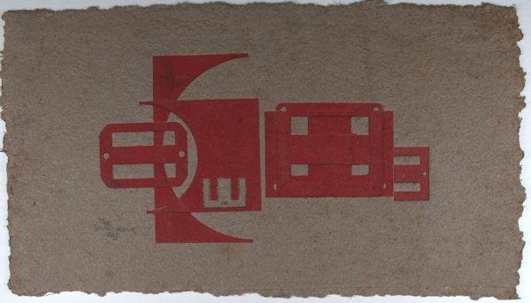 Beerendonk, Theo. - Abstract beeld in rood.