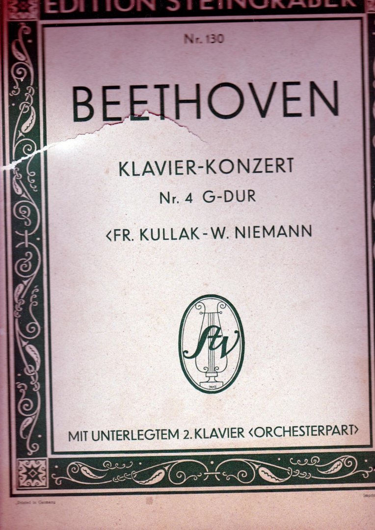 Beethoven Ludwig van - Klavier-konzer tNr 4 G dur mit unterlegtem 2 klavier orchesterpart