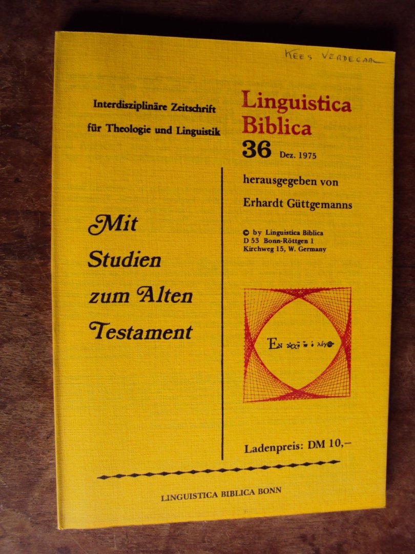 Güttgemanns, Erhardt (Hrsg.) - Linguistica Biblica 36, Dec. 1975
