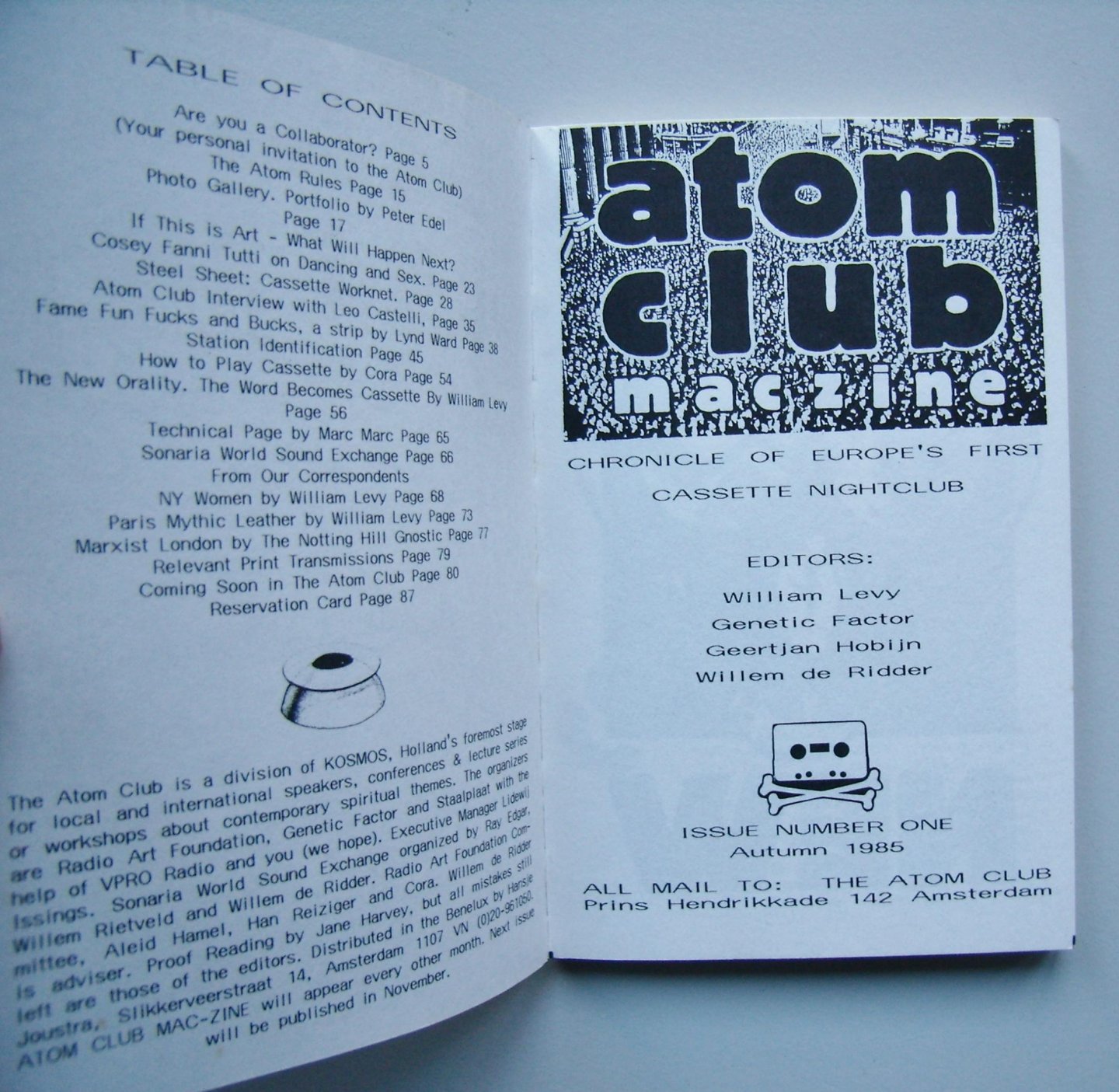 Levy, William / Ridder, Willem de / Factor, Genetic / Hobijn, Geertjan - Atom Club Magazine Cassette Explosion