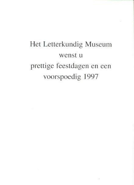 Reve, Gerard - Nieuwjaarswens Letterkundig Museum 1997.