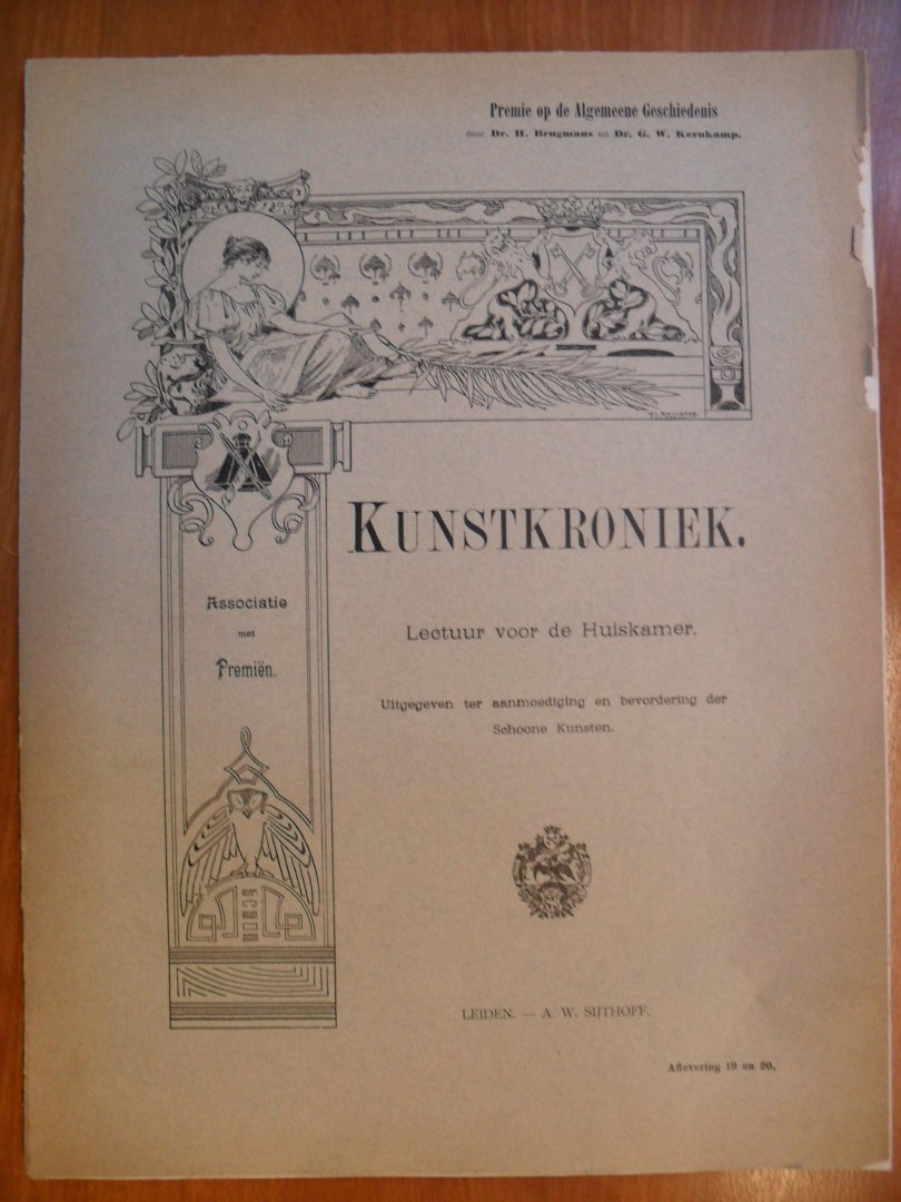 Brugmans Dr.H. & Dr. G.W.Kernkamp - Kunstkroniek lectuur voor de huiskamer. afl. 19 en 20