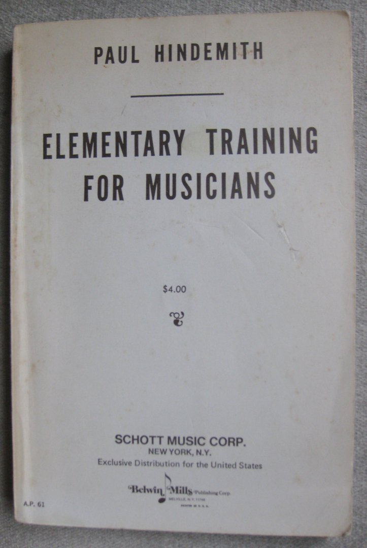 Hindemith, paul - Elementary training for musicians