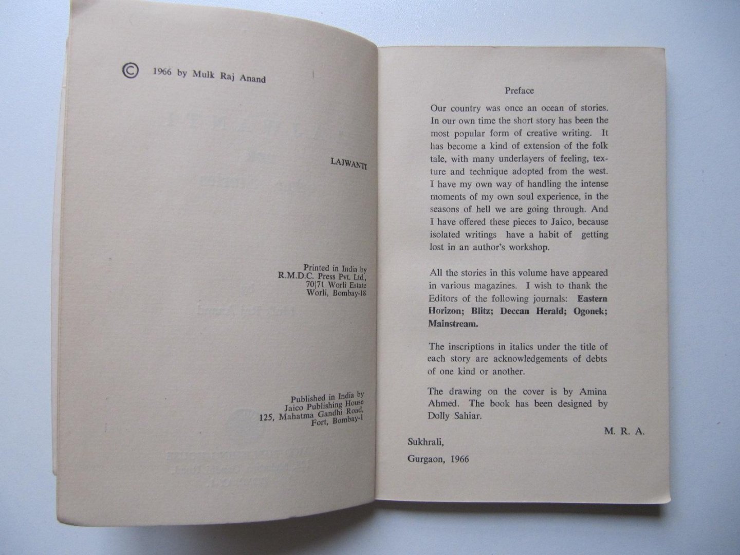 Mulk Raj Anand - Lajwanti and other Stories