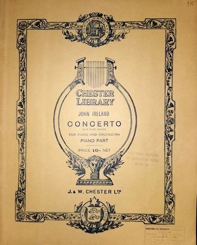 Ireland, John: - Concerto in E flat major for piano and orchestra. Piano part