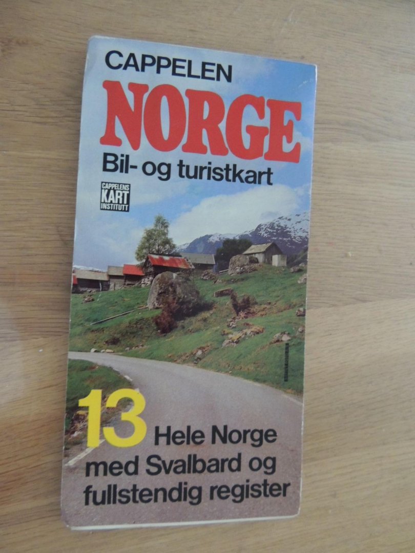  - cappelen Norge bil - og turistkart - 13. hele norge med svalbard og fullstendig register
