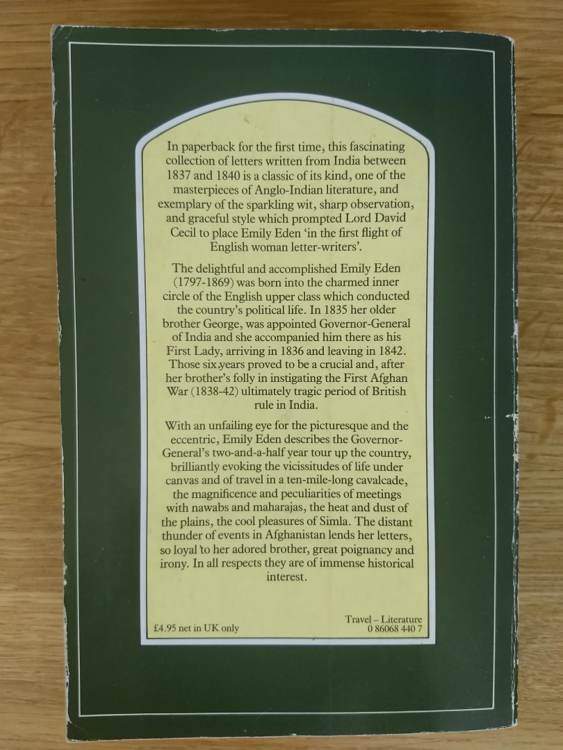 Eden, E - UP THE COUNTRY - Letters written to her sister from the upper provinces of India