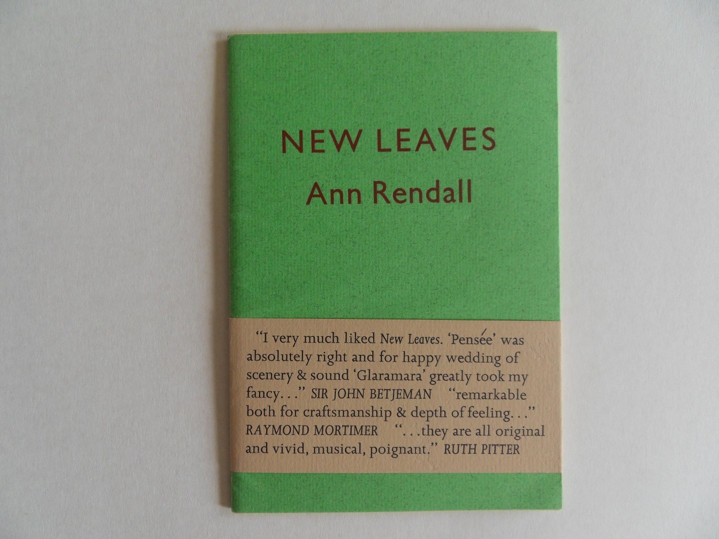 Rendall, Ann. - New Leaves. - Poetry.