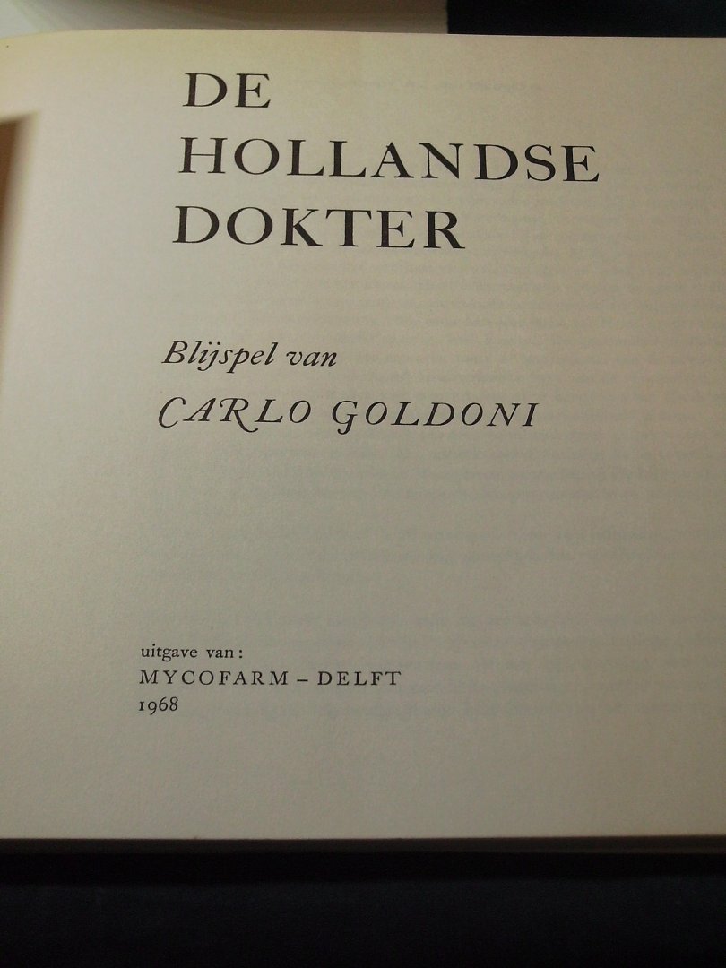 Goldoni, Carlo - Il Medico Olandse / De Hollandse dokter