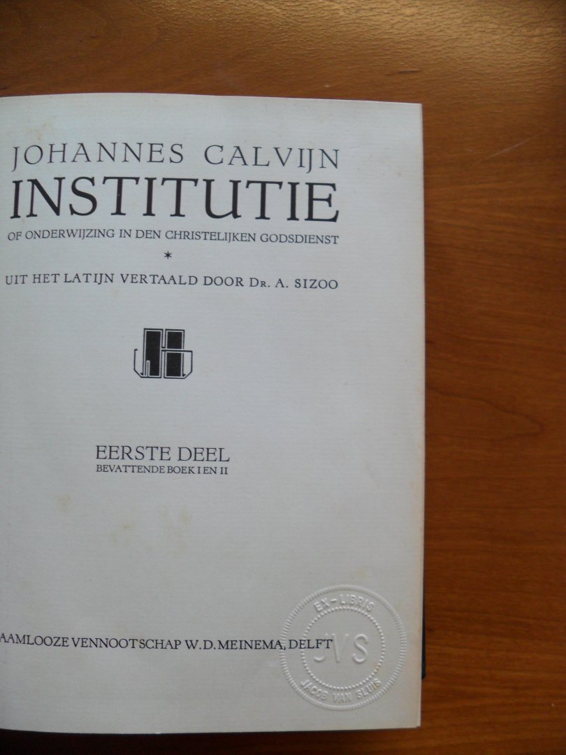 Sizoo Dr. A. - Johannes Calvijn Institutie