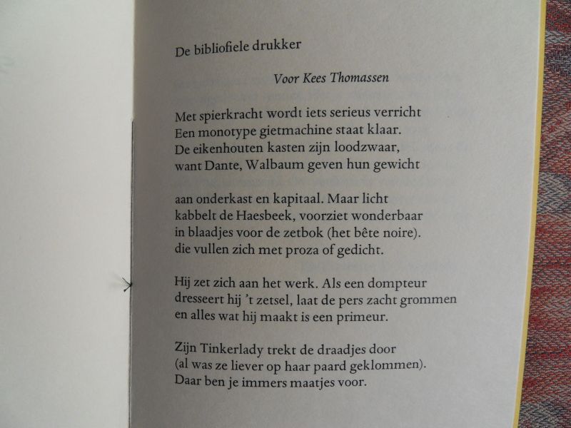 Scholten, Patty. - De bibliofiele drukker. [ Beperkte oplage = 160 ex.].