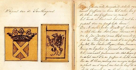 SANTBERGEN, Familie Van - Genealogische en wapenkundige aantekeningen betreffende het geslacht Van Santbergen. (Zandbergen).