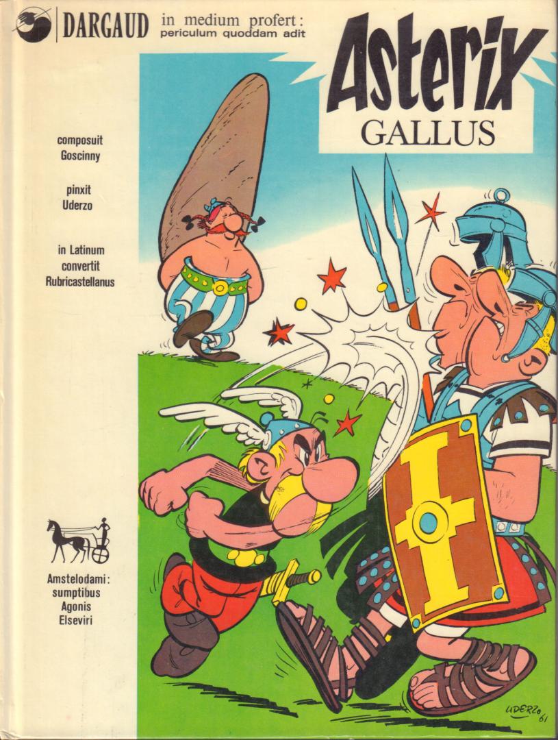 Gosginny / Uderzo - Asterix Gallus periculum quoddam adit. Pinxit Uderzo. In Latinum convertit Rubricastellanus, Asterix in het Latijns, met losse woordenlijst Latijns-Nederlands, hardcover, goede staat