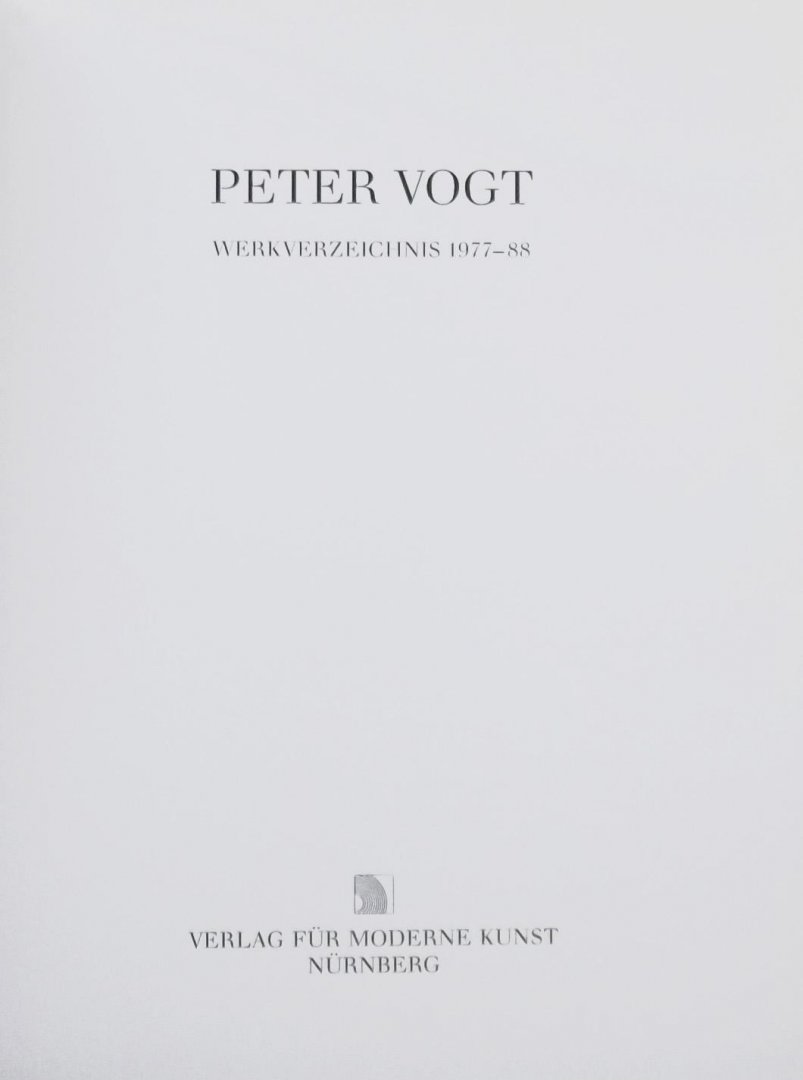 Uwe M. Schneede. / Jens Christian Jensen. e.a. - Peter Vogt: Werkverzeichnis 1977-88