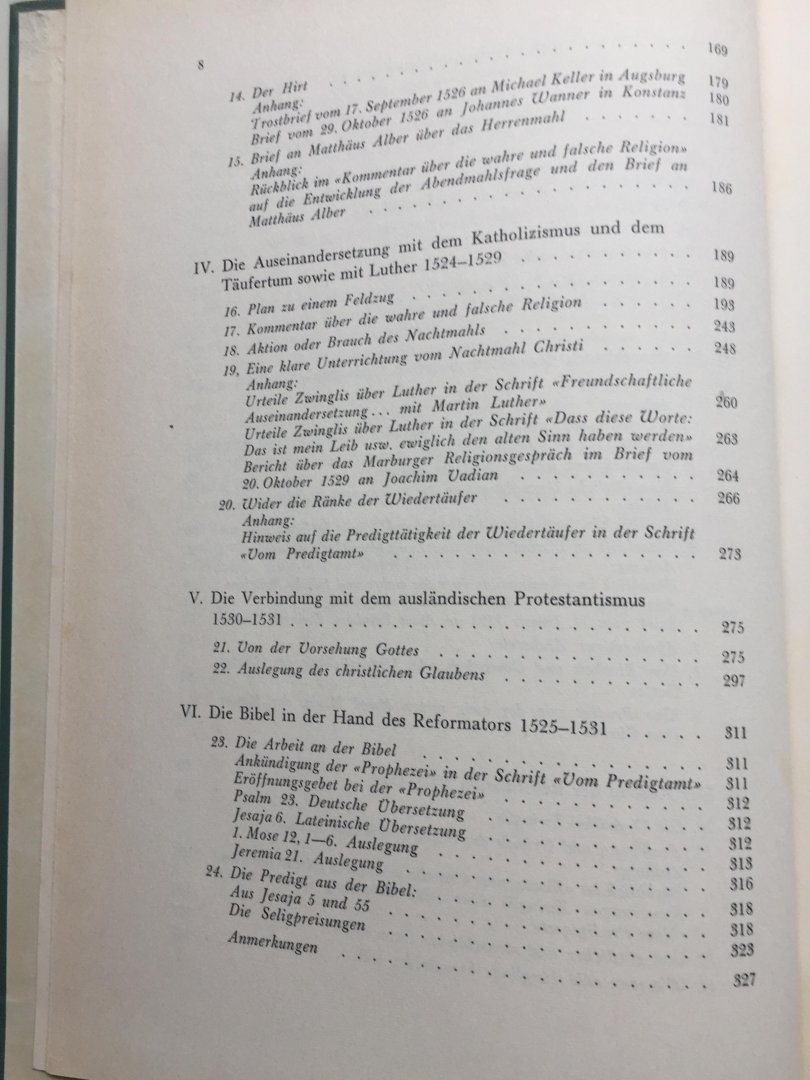 Zwingli, Huldrych (herausgegeben von Dr. Edwin Künzli, Pfr.) - Auswahl aus seiner Schriften