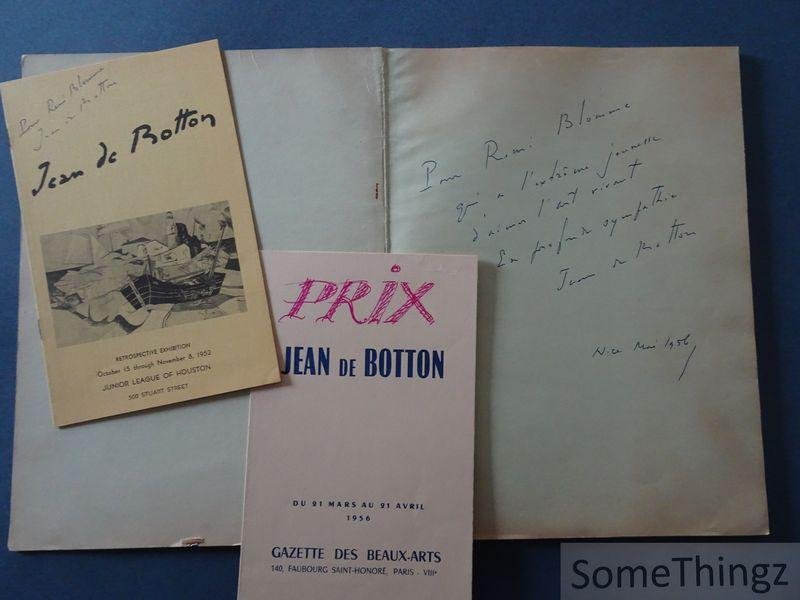 N/A. - Jean de Botton. Retrospective. Paintings - frescoes - murals - drawings - tapestries - stage settings - ballets - book illustrations. [With handwritten dedication.]