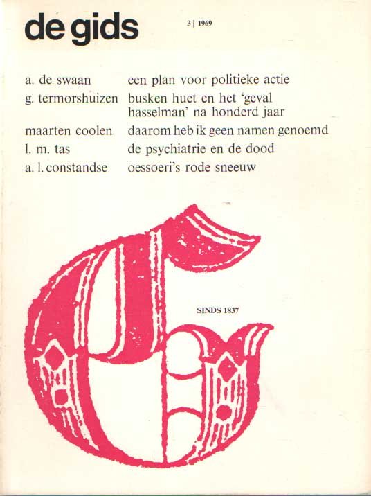 Constandse, H. Mulisch e.a. (redactie), A.L. - De Gids. Algemeen Cultureel Maandblad. Honderdtweeëndertigste jaargang, 1969 no. 3