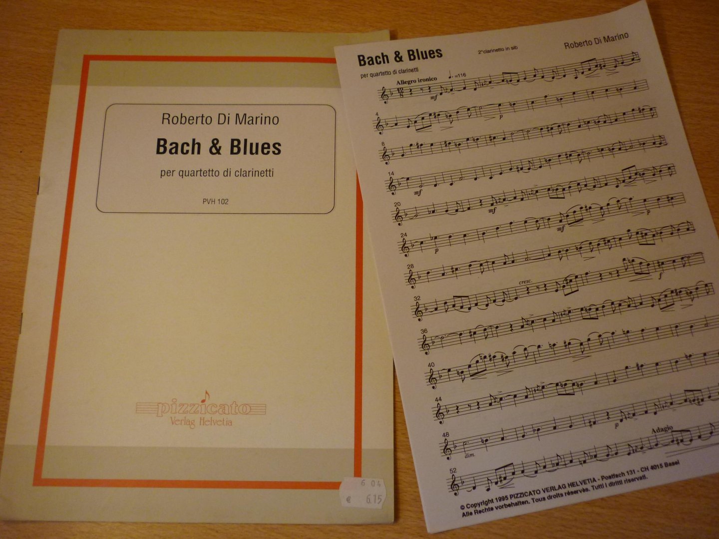 Marino; Roberto di - Bach & Blues per quartetto di clarinetti
