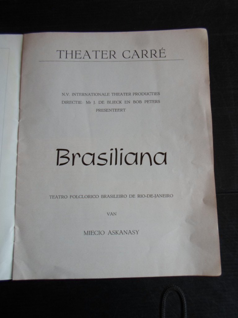 Folder - Brasiliana, Teatro Folclorico Brasileiro de Rio de Janeiro de Meicio Askanasy