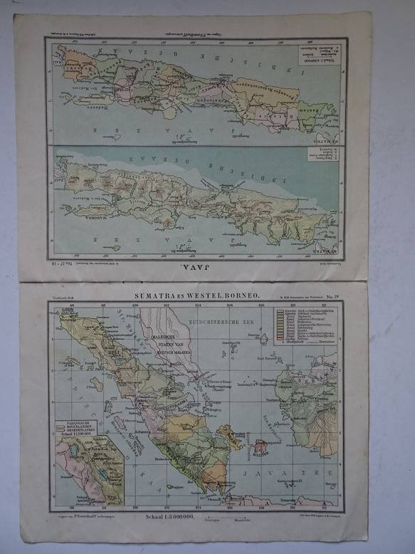 Bos, R.. - Schoolatlas van Nederland en zijne Overzeesche Gewesten. In 20 gekleurde kaarten.