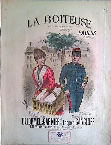 Gangloff, Léopold: - La boiteuse. Chansonnette comique créee par Paulus à l`Eldorado. Paroles de Delormel & Garnier