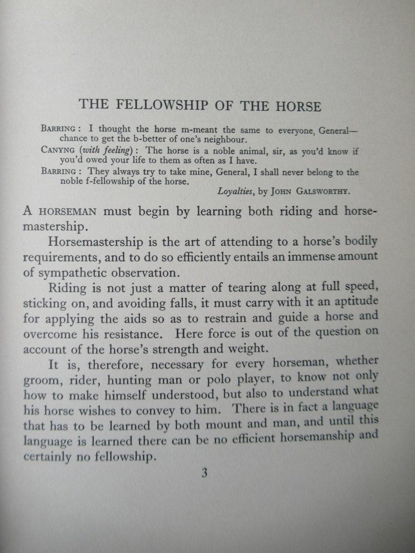 Goldschmidt, S.G. Lieut Col. - The Fellowship of the horse