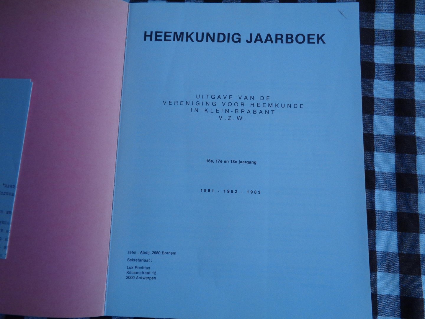 luk rochtus - jaarboek  vereniging voor heemkunde in klein-brabant