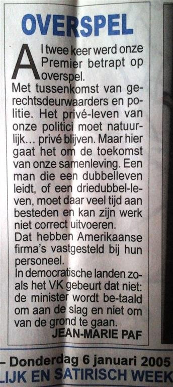 BOGAERTS Rudy (hoofdredacteur) - PAF! (nr 001), [Verhofstadt Guy]