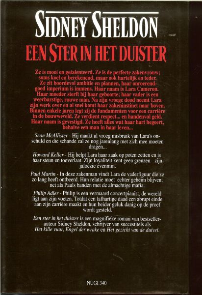 Sheldon, Sidney .. Vertaling door  Ingrid Klijnveld .. Omslagontwerp  Julie Bergen - Een ster in het duister
