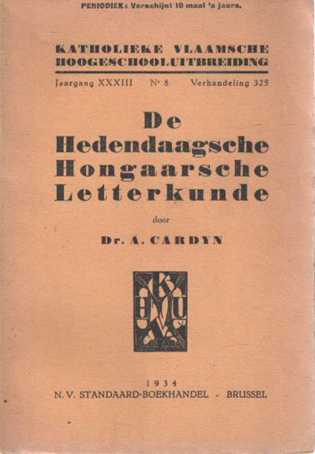 Cardyn, A. - De hedendaagsche Hongaarsche letterkunde