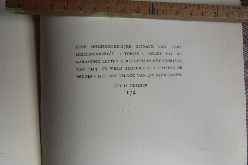 Helderenberg, Gery [pseudoniem van Hubert Buyle 1891 - 1979]. - Tobias. [ Genummerd ex. 172 / 450 ].