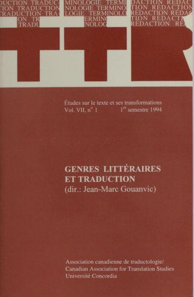 Gouanvic, Jean-Marc (dir.). - Genres littéraires et traduction.
