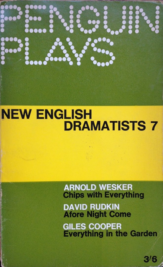 Arnold Wesker, David Rudkin, Giles Cooper - New English Dramatists 7 - introduction by J.W. Lambert