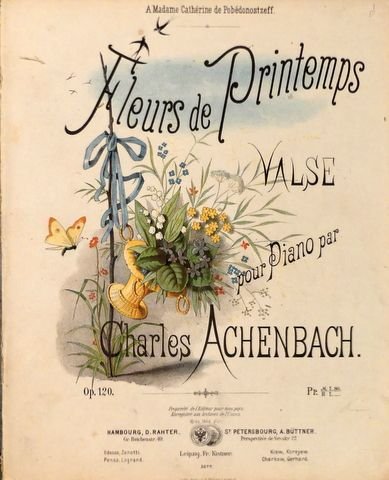 Aschenbach, Charles: - Fleurs de printemps. Valse pour le piano. Op. 120