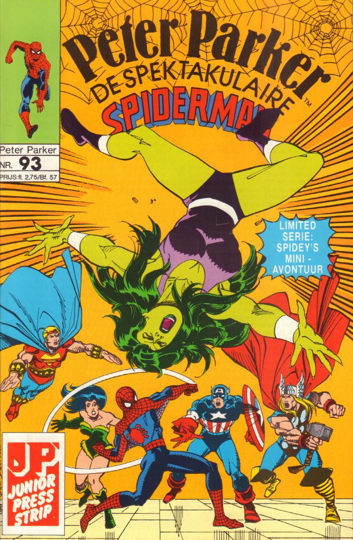 Junior Press - Peter Parker, de Spektakulaire Spiderman nr. 093, Limited Serie : Spidey's Mini-Avontuur geniete softcover, zeer goede staat