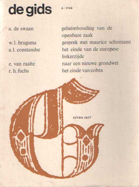 Constandse, H. Mulisch e.a. (redactie), A.L. - De Gids. Algemeen Cultureel Maandblad. Honderdnegenentwintigste jaargang, 1966 no. 6