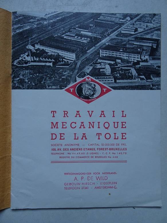 N.n.. - Travail mecanique de la tole. Societe Anonyme.