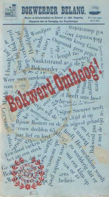 Wisses, Wabbe (samenst.) - Bokwerd omhoog, een bloemlezing artikelen uit het Weekblad Bokwerder Belang