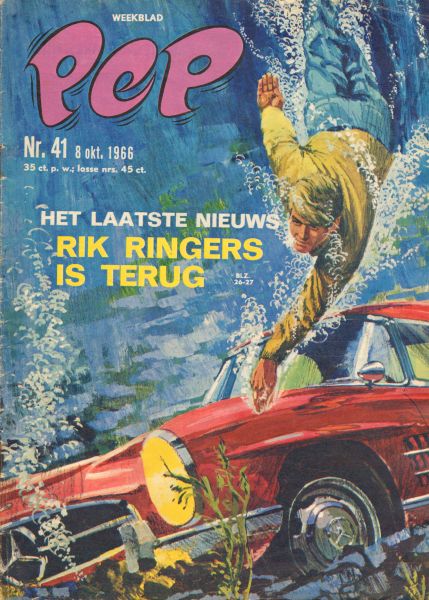 Diverse  tekenaars - PEP 1966 nr. 41, stripweekblad, 8 oktober met o.a. DIVERSE STRIPS /CASSIUS CLAY (1 p.)/GREGOR STRIP JAN KRUIS (1 p.)/RIK RINGERS (COVER TEKENING), goede staat