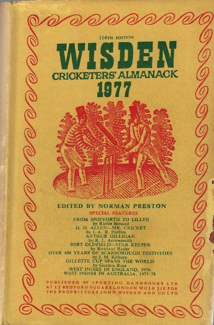 Preston, Norman - Wisden Cricketers' Almanack 1977 -114th edition