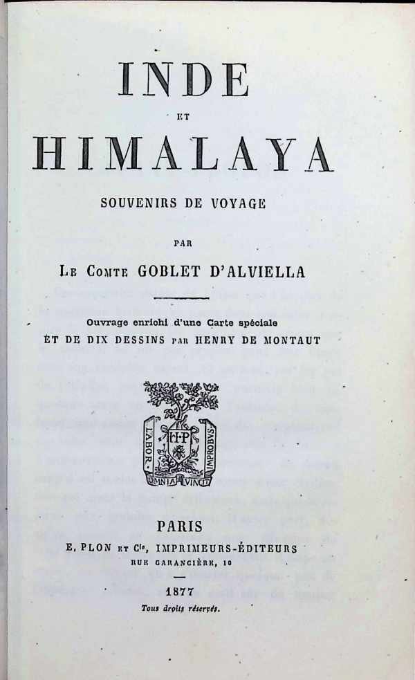 comte Eugène Goblet d'Alviella - Inde et Himalaya  souvenirs de voyage