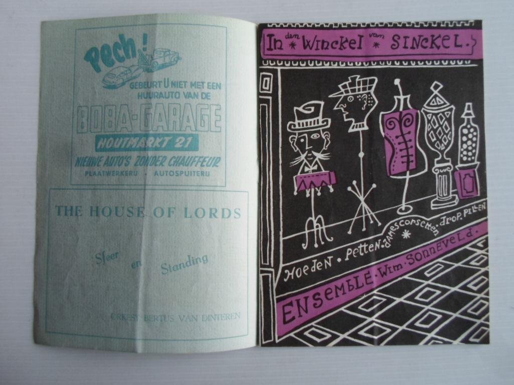 Programmaboekje - In de Winckel van Sinckel, Ensemble Wim Sonneveld, De Kleine Comedie