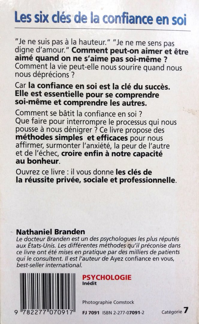 Branden, Nathaniel - Les six clés de la confiance en soi (FRANSTALIG)