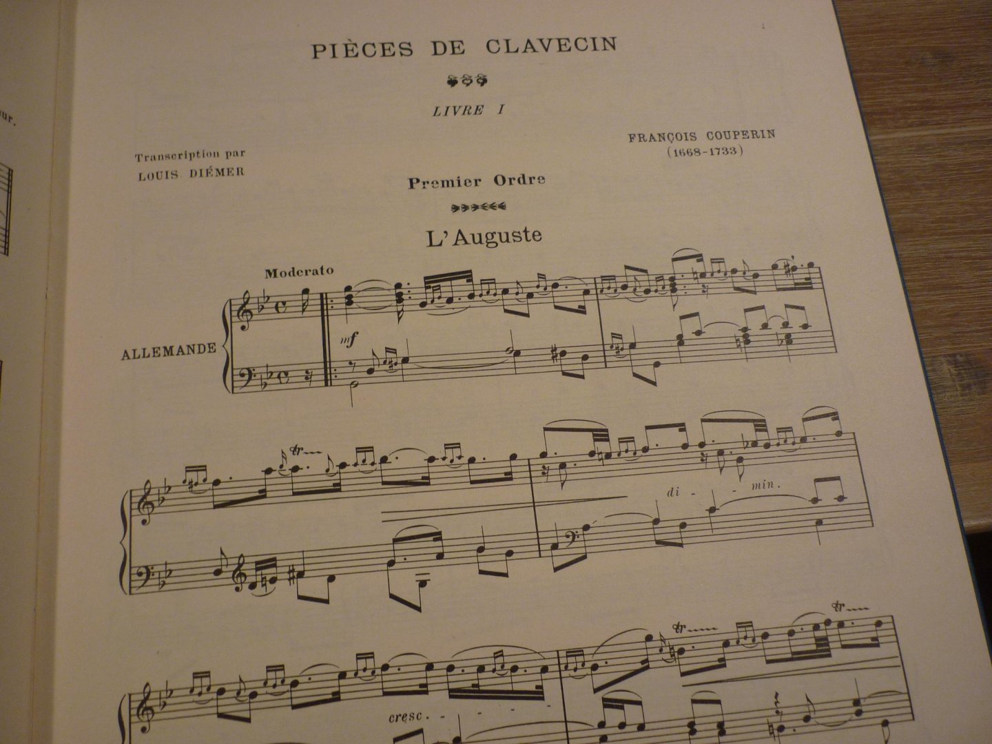 Couperin; François (1668–1733) - Pieces De Clavecin - Livre I; voor Klavecimbel (transcription par Louis Diémer)