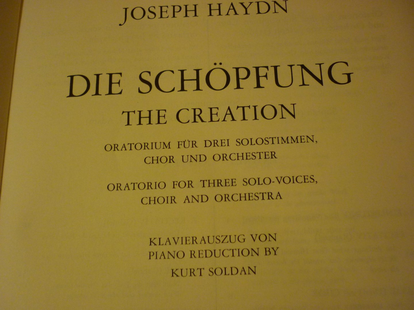 Haydn; Franz Joseph (1732-1809) - Die Schopfung; Oratorium; Soli, Chor und Orchester; Klavierauszug