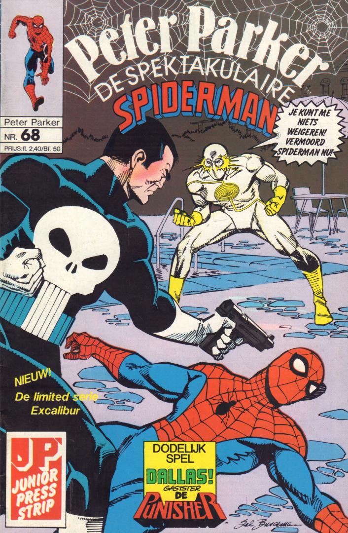 Junior Press - Peter Parker, de Spektakulaire Spiderman nr. 068, Dodelijk Spel Dallas !, geniete softcover, zeer goede staat
