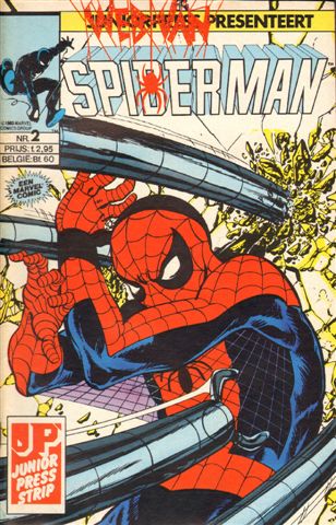 Junior Press - Web van Spiderman 002, Al Zijn De Tralies Nog Zo Sterk, geniete softcover, zeer goede staat