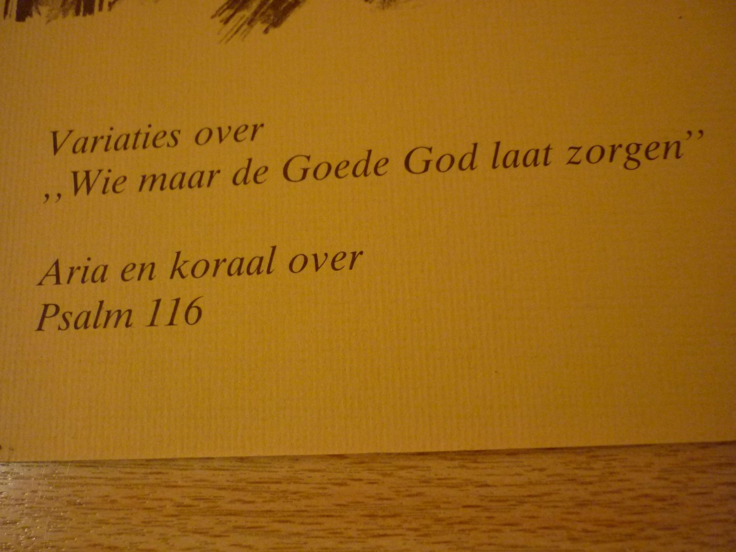 Panne; Wim van der - Variaties over ‘Wie maar de goede God laat zorgen’ en Aria en koraal over Psalm 116