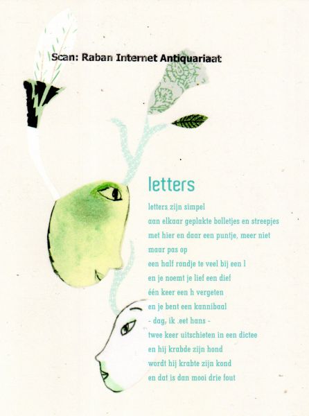 Hagen, Hans - Prentbriefkaart: gedicht: Letters