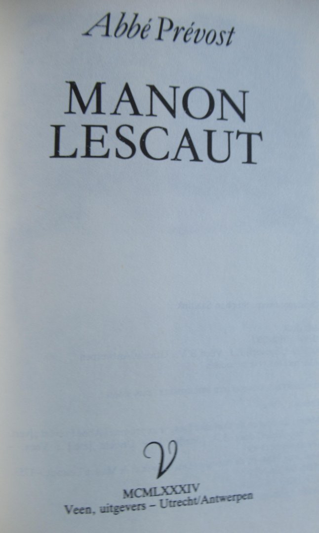 Prevost Abbé - Manon Lescaut